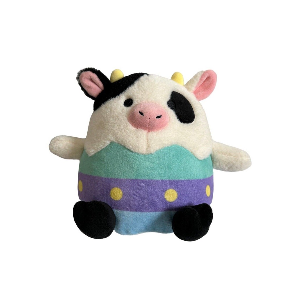 Squishmallow Connor Cow Easter Spring Fuzzy Green Blue Purple Plush Stuffed Toy